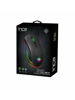 INCA IMG-327 PRO Optisch Gaming Maus 4800 DPI RGB-Logo-Effekt schwarz in schwarz