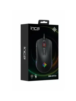 Inca IMG-GT14 Optisch Gaming Maus Mouse 3600 DPI RGB-Logo in Schwarz
