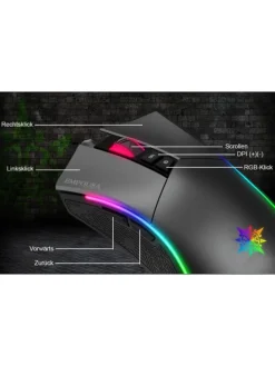 INCA IMG-GT19 RGB 7D Makro-Tasten Profiosonelle Gaming-Maus schwarz in schwarz