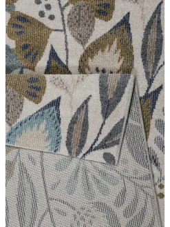 Indoor-/ Outdoor-Läufer in Beige/ Blau