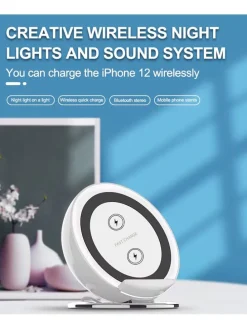 Induktions-Ladestation mit Bluetooth-Lautsprecher in Gold