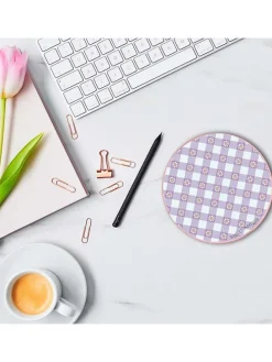 Induktions-Ladestation "Purple Vichy" in Lila/ Weiß