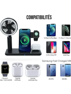 3in1-Induktions-Ladestation in Schwarz