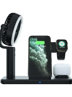 3in1-Induktions-Ladestation in Schwarz