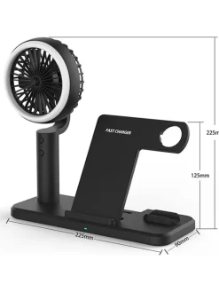 3in1-Induktions-Ladestation in Schwarz