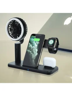 3in1-Induktions-Ladestation in Schwarz