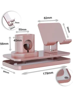 3in1-Ladestation in Rosa