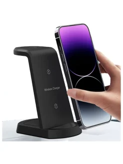 3in-1-Ladestation in Schwarz