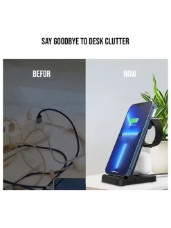 3in-1-Ladestation in Schwarz