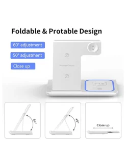 3in-1-Schnellladestation in Weiß