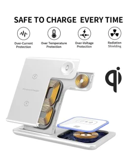 3in-1-Schnellladestation in Weiß