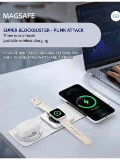 3in-1-Schnellladestation in Weiß