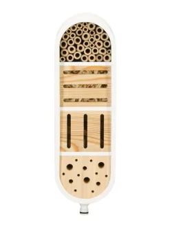 Insektenhotel "ClickUp!" in Weiß/ Natur - (B)14,9 x (H)36,8 x (T)11 cm