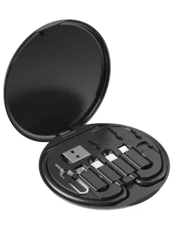 6-in-1-USB-Adapter mit SIM-Kartenfach in Schwarz