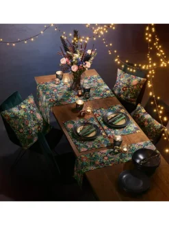 Jacquard, Baumwollmischung, Gewebt Kissenhülle in blau-bunt