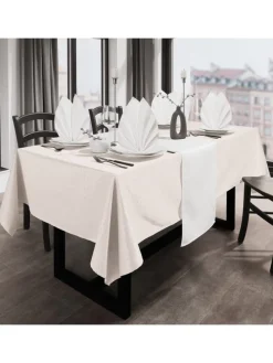 Jacquard, Baumwollmischung, Gewebt Tischdecke Alcona in creme