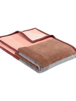 Jacquard, Baumwollmischung Wohndecke Bari in dunkelrot