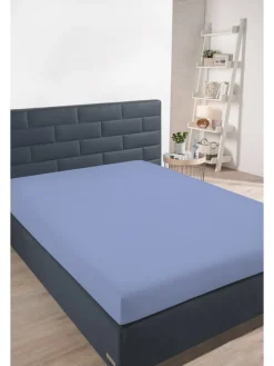 Jersey-Spannbettlaken in Hellblau