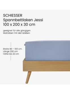 Jersey-Spannbettlaken in Hellblau