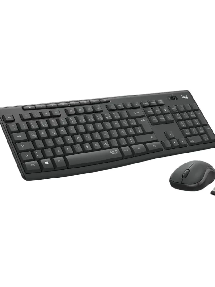 Kabelloses Tastatur-Maus-Set mit SilentTouch-Technologie, in Schwarz