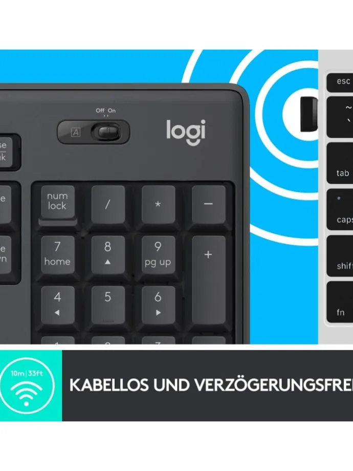 Kabelloses Tastatur-Maus-Set mit SilentTouch-Technologie, in Schwarz