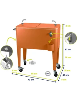 Kailua Cooler - Kühlbox, Kühlwagen, Getränkekühler, Orange
