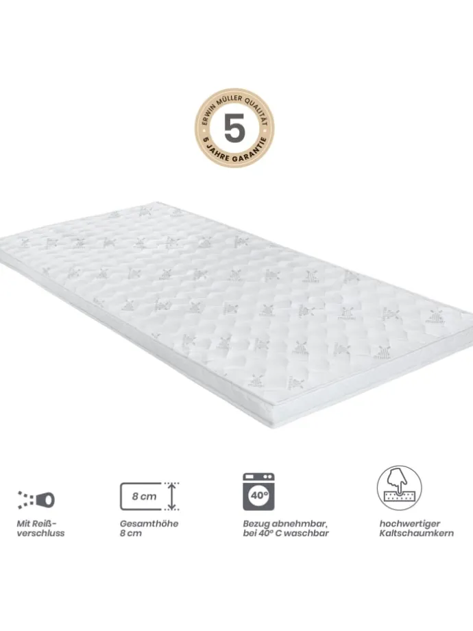 Kaltschaum Topper Lugano in weiss