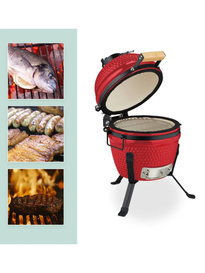 Kamado Grill in Rot - Ø 32 cm