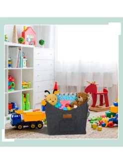 Kaminholzkorb in Grau - 50 L