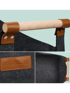 Kaminholzkorb in Grau - 50 L