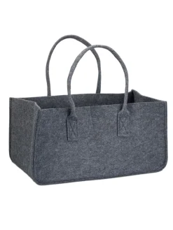 Kaminholztasche in Anthrazit