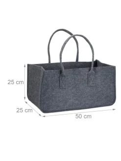 Kaminholztasche in Anthrazit