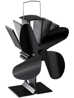 Kaminventilator in Schwarz - (B)13,3 x (H)19 x (T)10 cm