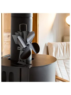 Kaminventilator in Schwarz - (B)13,3 x (H)19 x (T)10 cm