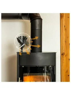 Kaminventilator in Schwarz - (B)13,3 x (H)19 x (T)10 cm