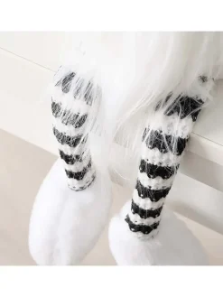 Kantenhocker "Kuno" in Schwarz/ Weiß - (H)60,7 cm