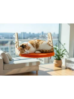 Katzenbett in Orange - (L)28 x (B)47 cm
