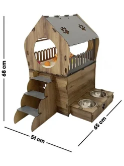 Katzenhaus in Braun - (B)65 x (H)68 x (T)51 cm