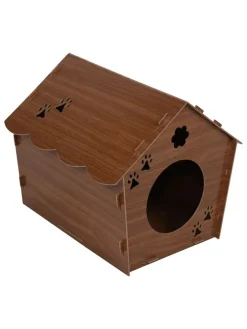 Katzenhaus in Dunkelbraun - (B)40 x (H)38 x (T)43 cm