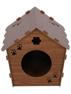 Katzenhaus in Dunkelbraun - (B)40 x (H)38 x (T)43 cm