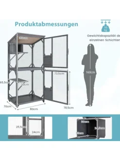 Katzenhaus Outdoor in Grau