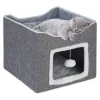 Katzenhöhle in Grau - (B)40 x (H)32 x (T)40 cm