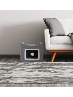 Katzenhöhle in Grau - (B)40 x (H)32 x (T)40 cm