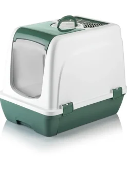 Katzenklo in Weiß/ Grün - (B)39,5 x (H)47 x (T)55 cm