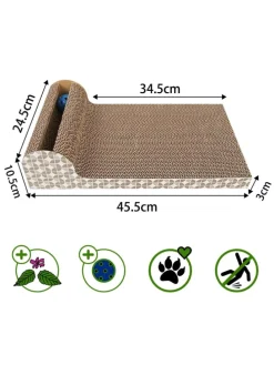 Katzenkratzbrett Katzenspielzeug in Braun - 45.5 x 24.5 x 10.5 cm