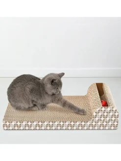 Katzenkratzbrett Katzenspielzeug in Braun - 45.5 x 24.5 x 10.5 cm