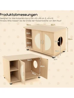 Katzenschrank 82x48x52cm in Beige