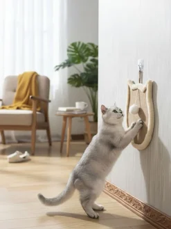 Katzen-Spielbrett in Hellbraun - Ø 34 cm