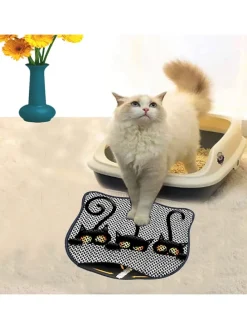 Katzenstreumatte in Schwarz/ Grau - (L)50 x (B)40 cm