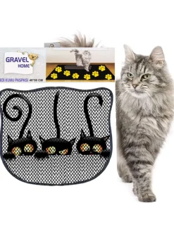 Katzenstreumatte in Schwarz/ Grau - (L)50 x (B)40 cm